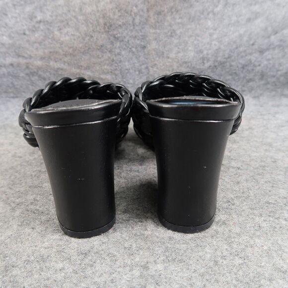 Anne Klein Shoes Womens 5 Sandal Mule Slide Pump Woven Straps Block Heel Black - Picture 8 of 16